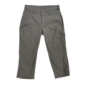 Eddie Bauer Pants Womens 10 Grey Rainier Capri Cropped Performance Zip Pocket